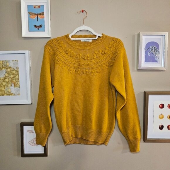 Vintage Mustard Yellow Wool Sweater - Picture 1 of 7